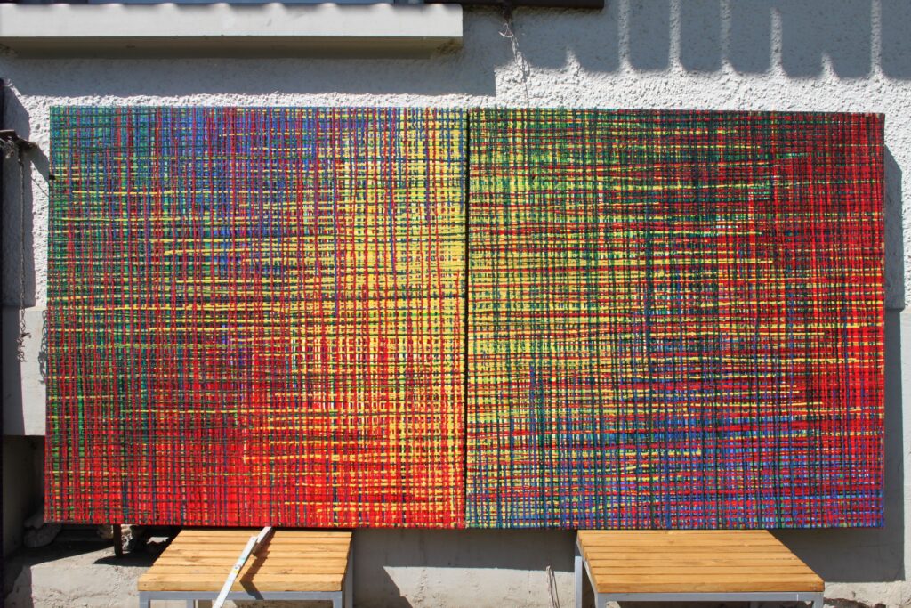 "F.s.t. No. Four Colors 1&2", 2015. Oil on canvas, 2x 110x110cm, 2900.-, Kunst Art - Dominik Lipp